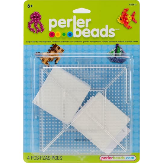 Perler Beads&#x2122; Large Square Clear Pegboards, 2ct.